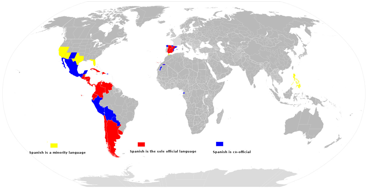 Spanish language in the World (map)