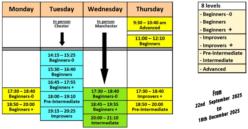 Online and in person Spanish group classes